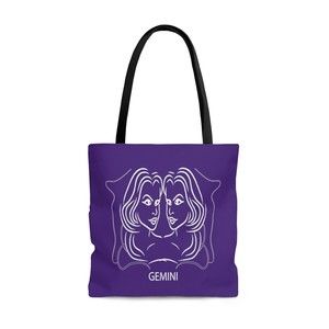 Gemini Zodiac Tote Bag Large Polyester Astrology Gifts Birthday New